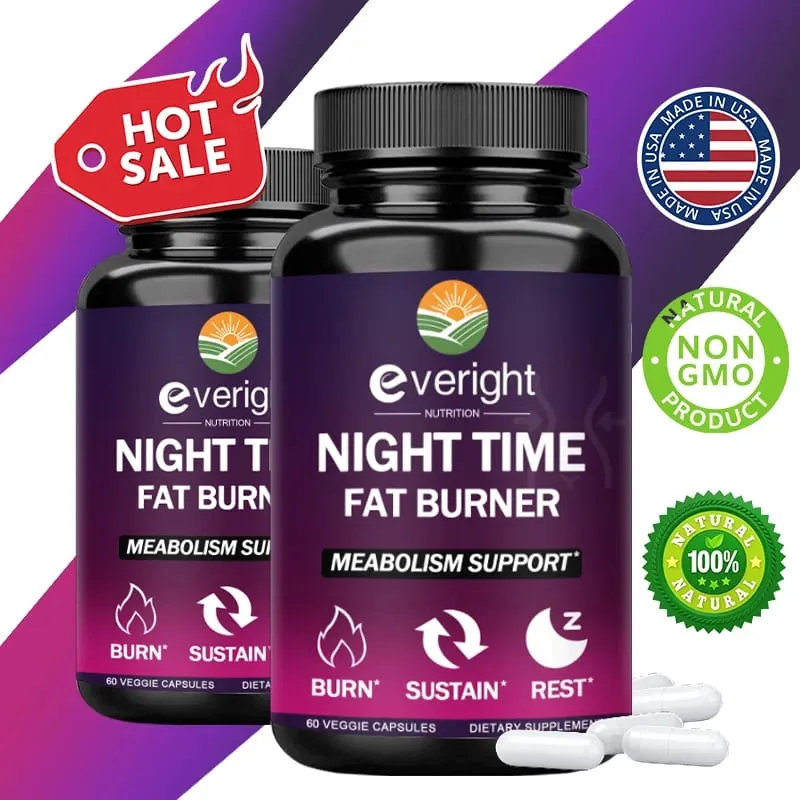 Nighttime Fat Burner & Appetite Suppressant - Thermogenic Metabolism Booster for Weight Loss and Immune Health