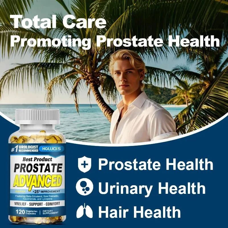 Prostate Capsules with Saw Palmetto Urinary Tract Health Relieve Frequent Urination Hair Growth Bladder Support for Men