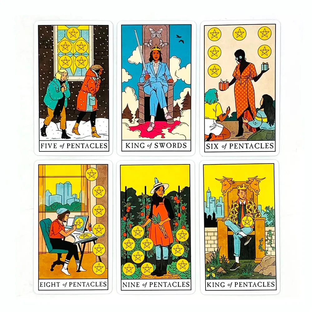 Modern Cadı Tarot Kartları 78 Güverte Oracle İngilizce Kehanet Borad Oyun Oynama, Yeni Başlayanlar İçin Mükemmel Kadın Kızlar Kişisel Kullanım