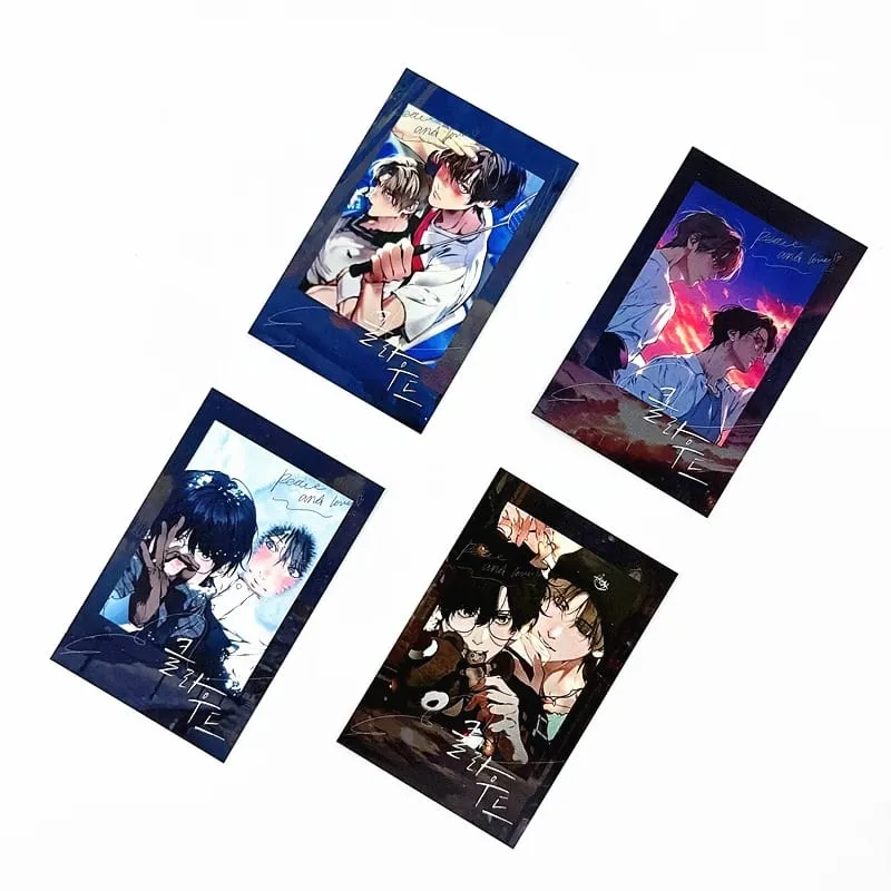 4-12Pcs Korean BL Manhwa Photocards Baek Cirrus Yeon Skylar Couple Character HD Printed LOMO Cards for Fan Collection