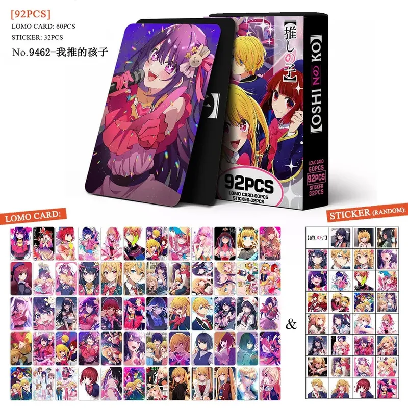 Carte postale de dessin animé Haikyuu Lomo, jouet tueur de démons Genshin Impact, cartes de Collection avec autocollants, cadeau d'anniversaire