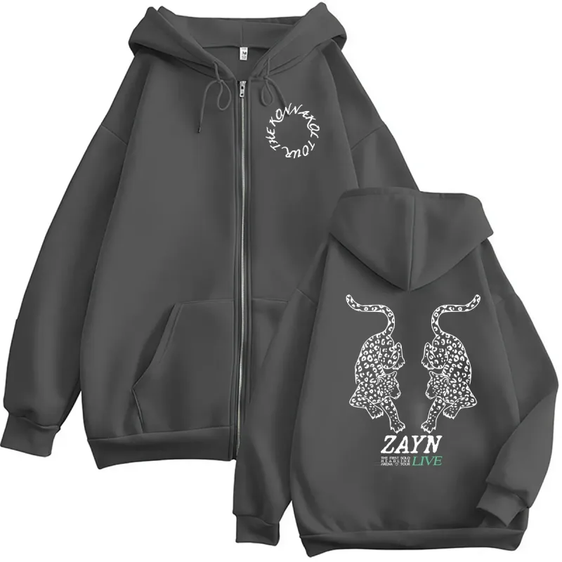 Zayn KONNAKOL Arena Tour Live 2026 Zipper Hoodie Men Women Loose Clothing Pullover Sweatshirt Fashion Long Sleeve Coats Hoodies