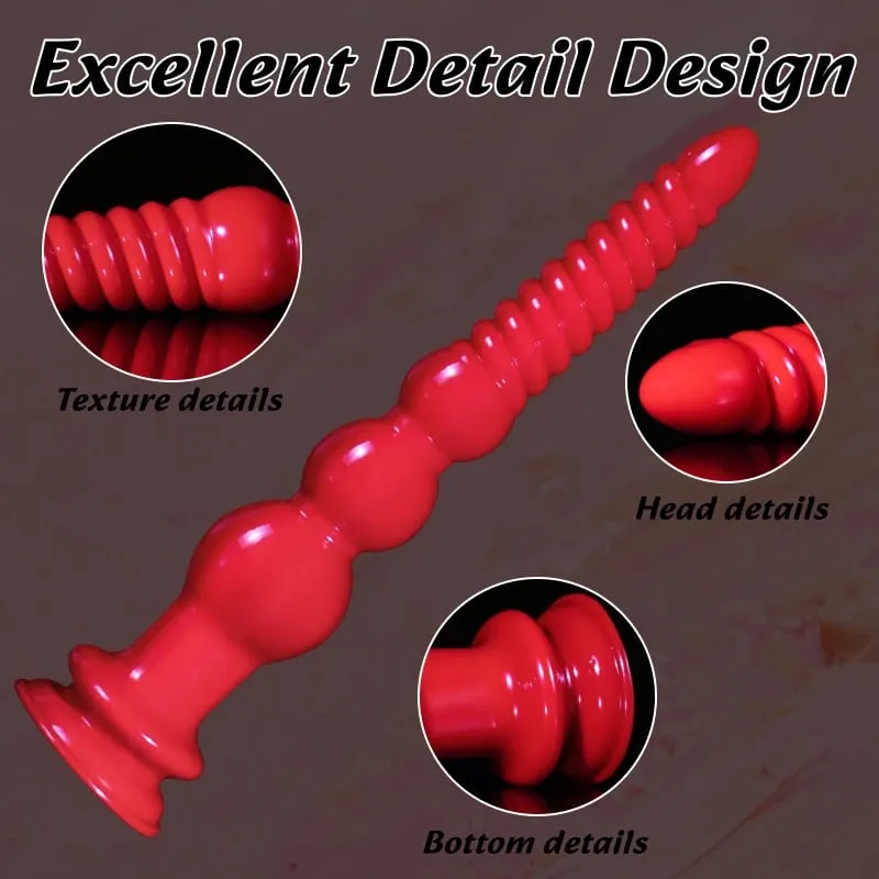 Soft PVC Gourd-Shaped Anal Beads Textured Anal Plug Suction Cup Anal Plug Prostate Massager Adult Sex Toys for Couples Unisex