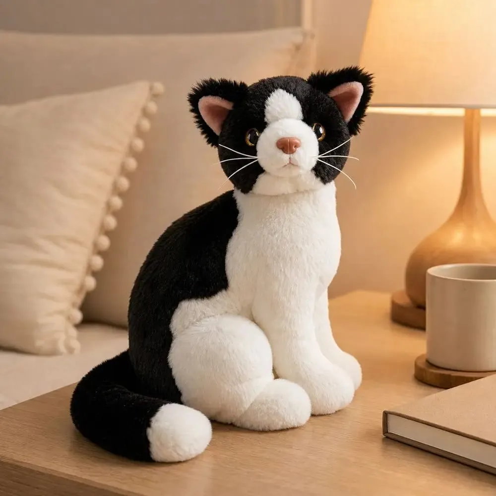 Plush Material Animal Body Pillow PP Cotton Filled 10inch Poultry Throw Pillows Cat Pattern Cute Design Animal Cushion Doll Toys