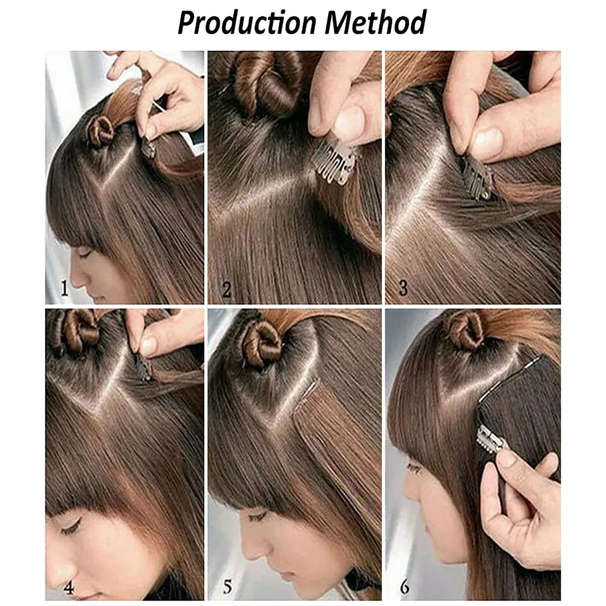 24Inch Synthetic 7Pcs/set Long Straight Hair Extension 16Clips Hairstyle Black Blonde Y2K Kpop Hairpiece for Women Christmas Eve