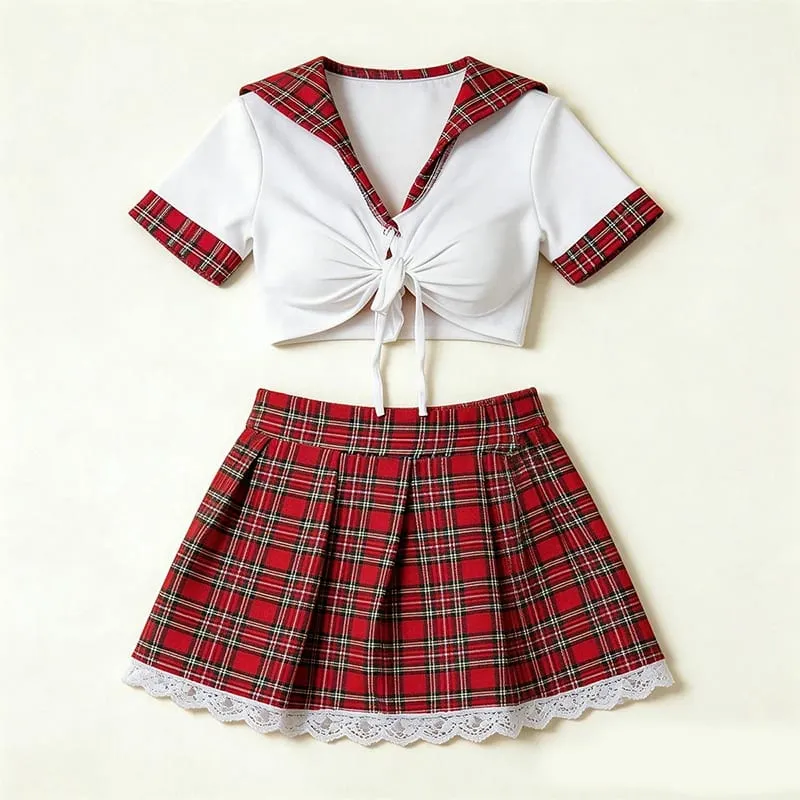 Red Sexy Lingerie Woman Porno Underwear Sexy Dress Student Cosplay Uniform Set Women Lingerie Erotic Underwear Babydoll Costume