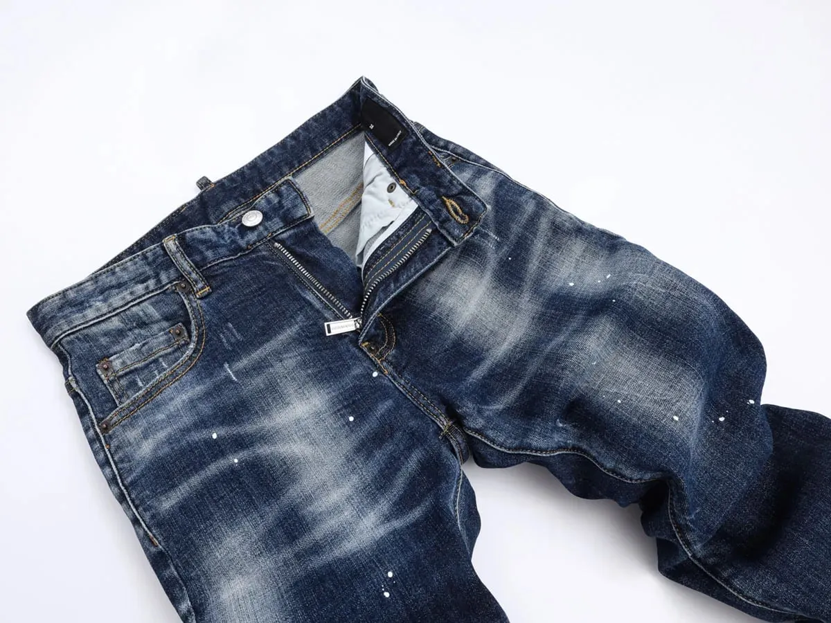 new design dsq2 blue Men Jeans Pants Cotton straight Slim Jeans Denim Designer zipper D2 COOLGUY JEANS top quality 8539