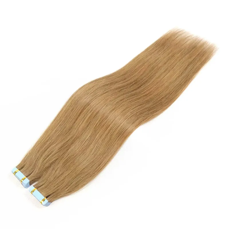 #4 Brown Tape In Human Hair Extensions For Women Blonde Highlight Double Drawn Invisible Balayage Tape In Hair 20pcs/Pack 20Inch