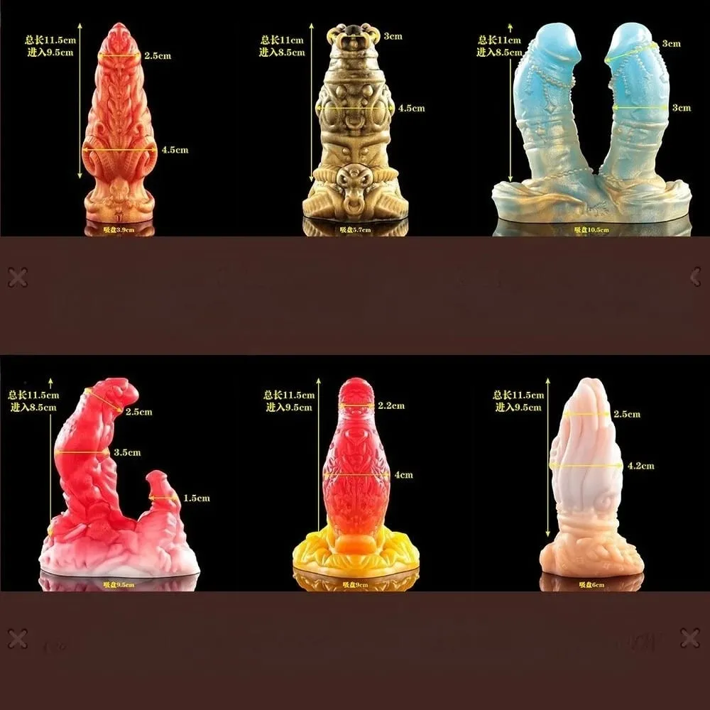 12 Zodiac Signs Series Alien-shaped Penis Realistic Dildo Vaginal Anal G-spot Stimulator with Suction Cup Orgasm Adult Sex Toys