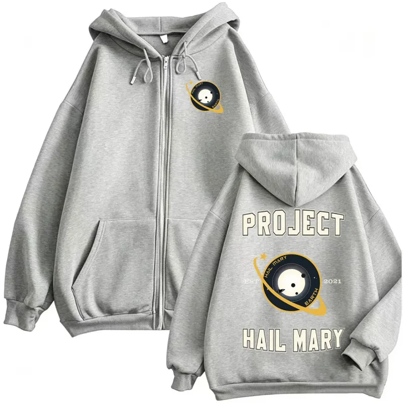 Project Hail Mary Ryland Grace Zipper Hoodies Men Women Fashion Classic Retro Sweatshirt Jacket Bodywarmer Fleece Zip Up Hooded