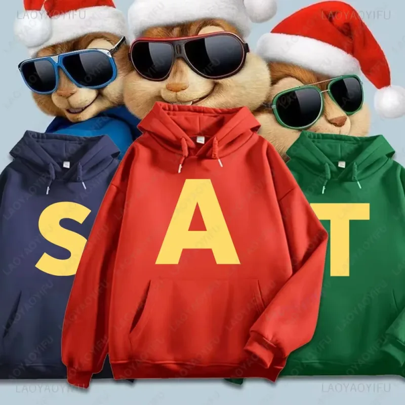 Felpe con cappuccio Anime Alvin and The Chipmunks Felpa con stampa di lettere Eco Friendly A Casual Streetwear Pullover unisex promo