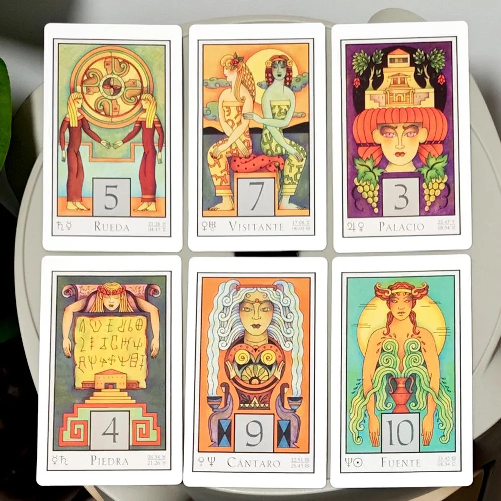 12*7cm The Moon Oracle - Let The Phases of The Moon Guide Your Life 72 Oracle Cards Spanish Printed on Double-embossed Cardstock