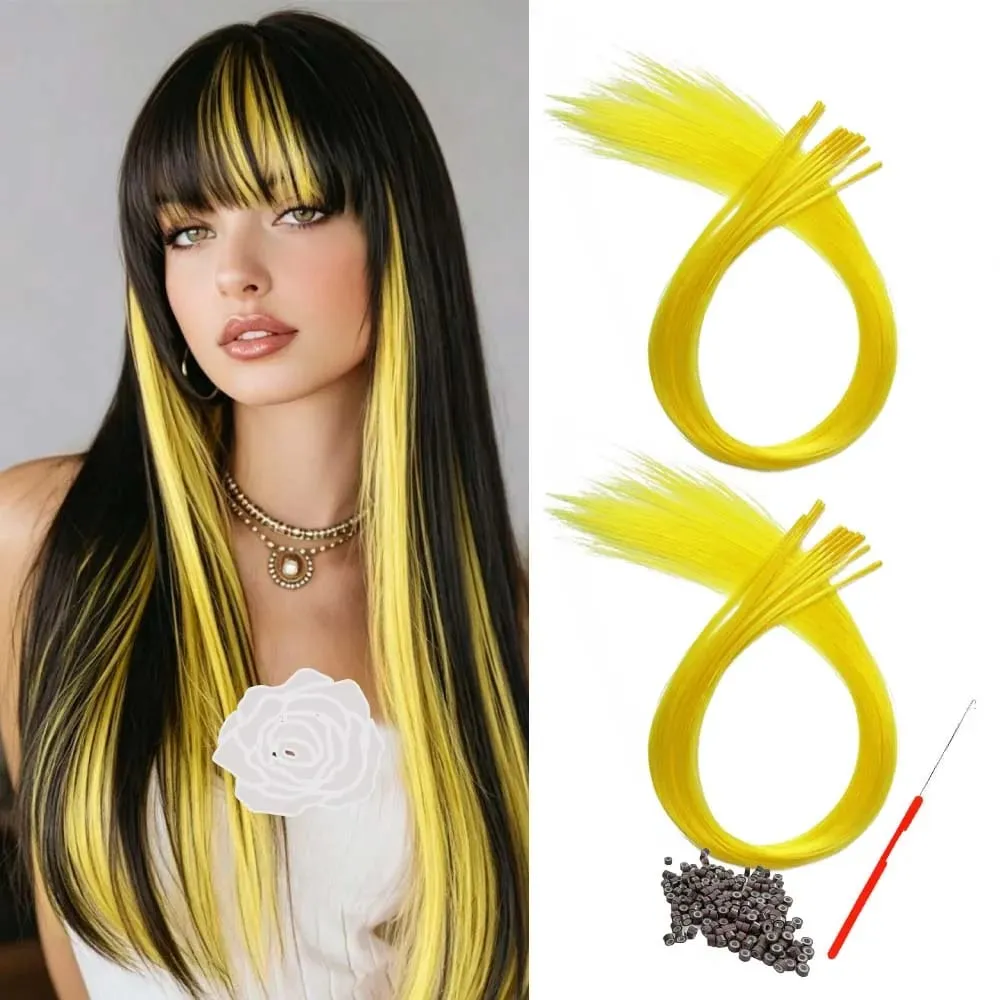 20roots 16inch I-tip Fusion colorful Synthetic Hair Extensions with crochet hook and ring Y2K style