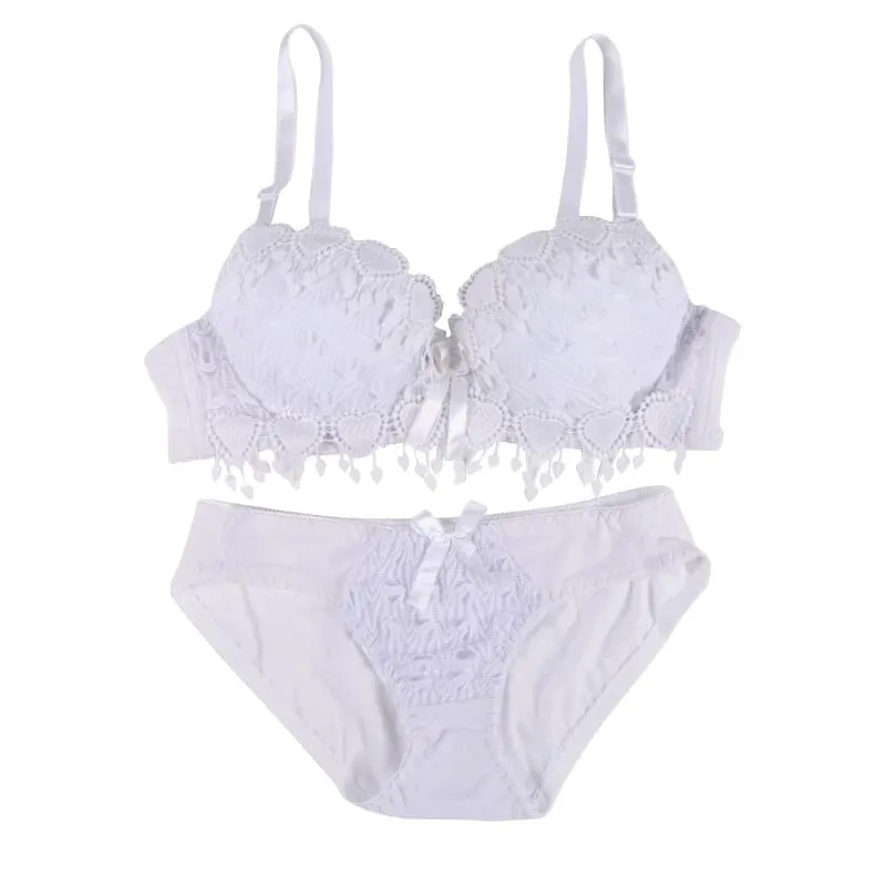 Push Up Bra Set Women Lingerie Underwear Sexy Floral Lace Underwear Set Lady Comfortable Thin Cup Brassiere Outfit