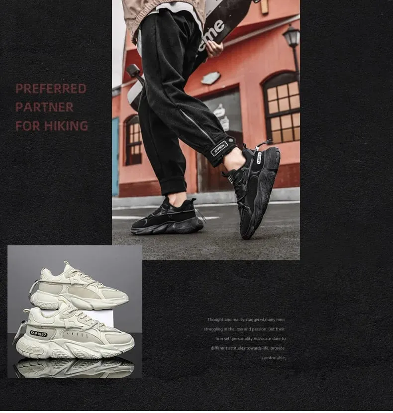 2026 Winter New Men's Shoes Trendy Sport Running Casual Versatile Breathable Height-increasing Dad INS Trendy Sneakers