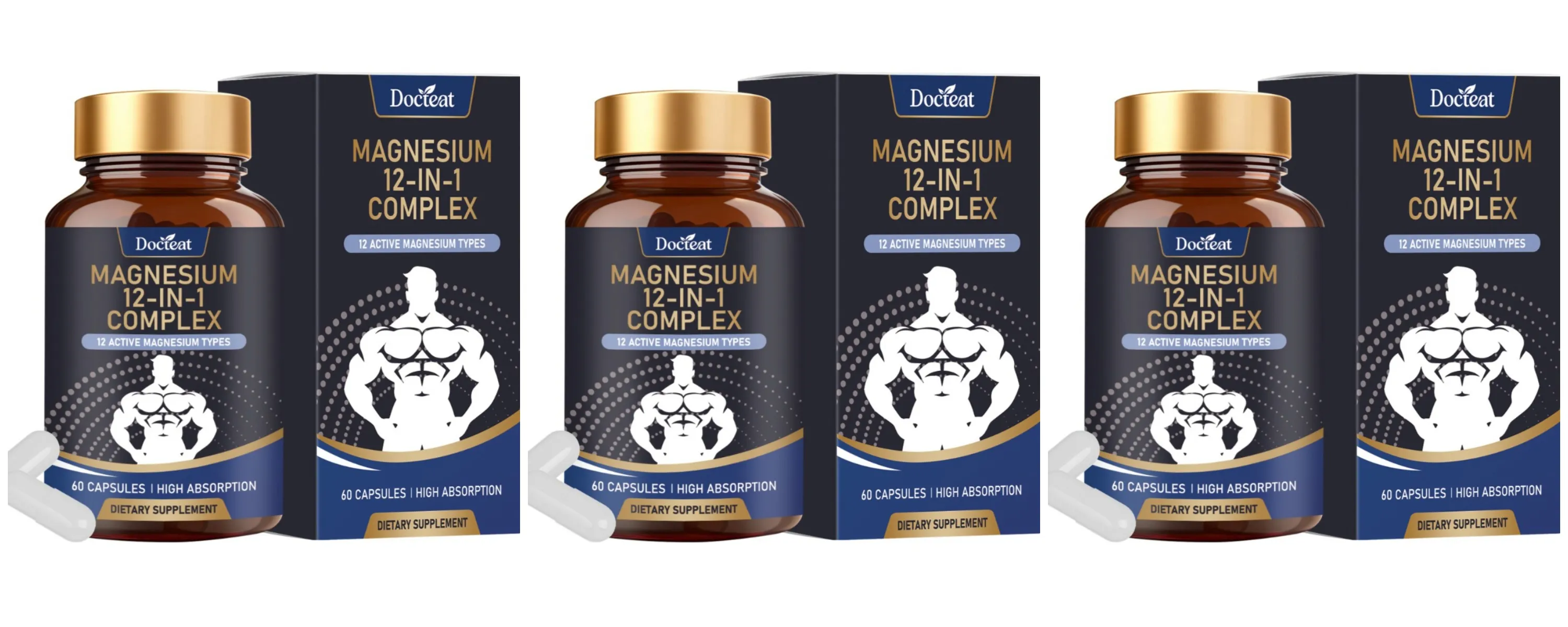 Magnesium Supplement Capsules 12 Magnesium Forms Mineral Complex Daily Mineral Nutrition Supplement for Daily Wellness Support