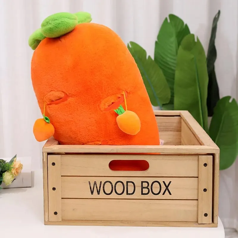 60cm Rabbit Fur Realistic Plant Carrot Pillow Interactive Pull Carrot Game Plush Waist Cushion Sofa Pillow Easter Day Decoration