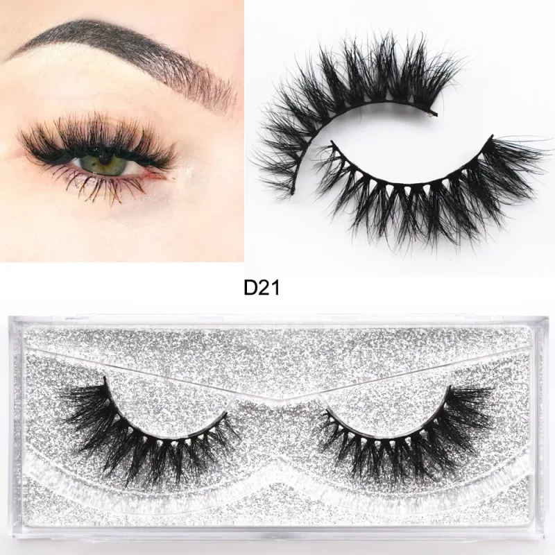 D20 Real Mink Lashes Eyelashes Extension Natural Long Winged Volume Eye Lashes Handmade Mink Fake Eyelash Makeup Lash