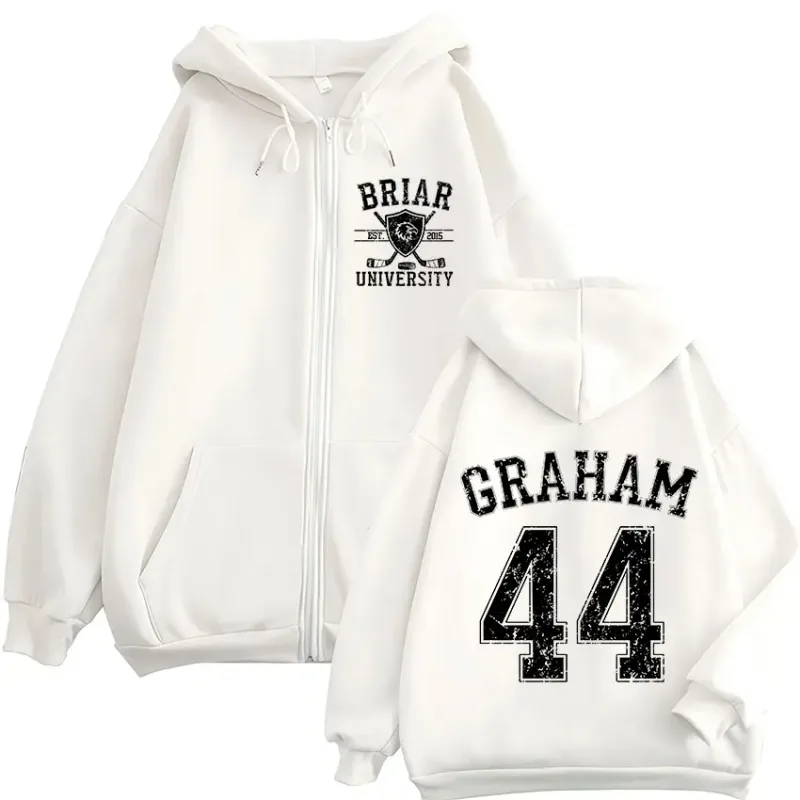 Off Campus Garrett Graham 44 Briar University Hockey cremallera sudaderas con capucha hombres mujeres Casual moda Zip Up sudaderas con capucha abrigos
