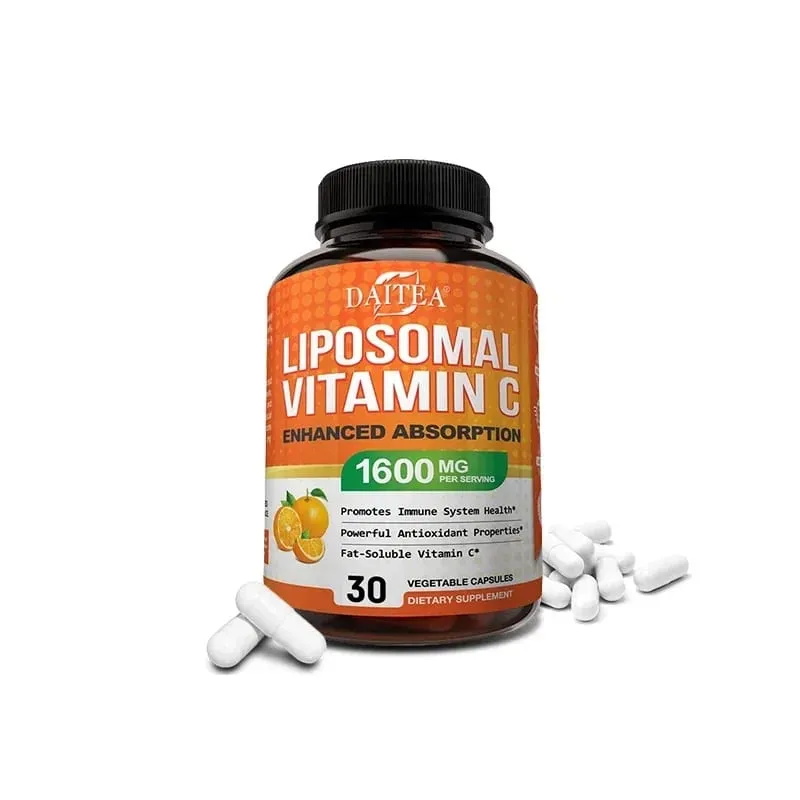 Liposomal Vitamin C 1600 Mg - Highly Absorbable Fat Soluble Vitamin C Antioxidant Supplement Immune System & Collagen Booster