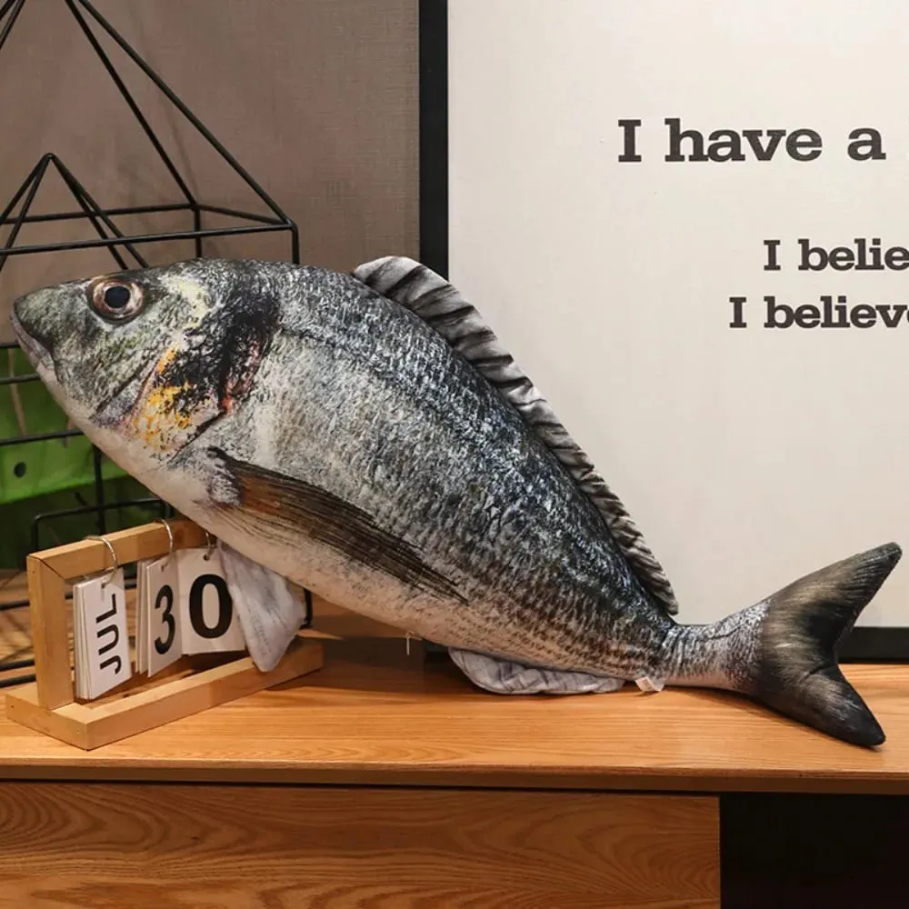Perch Simulation Fish Plush Pillow Grouper Stuffed Cartoon Fish Plush Toy Soft Lovely Fish Anime Pillow Dolls Living Room
