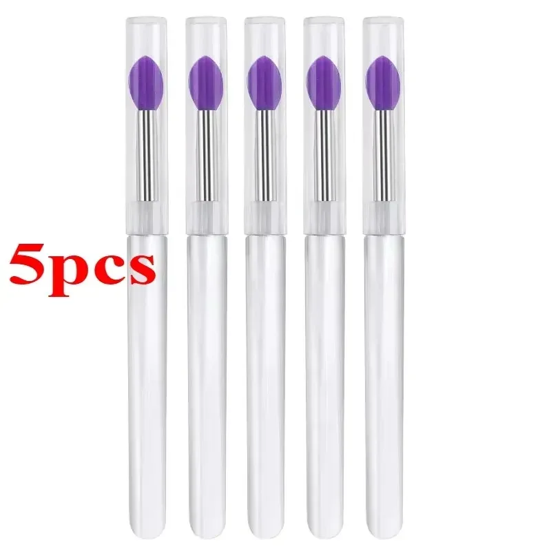 3/5/10PCS Portable Silicone Lip Brush With Cover Soft Multifunctional Lip Balm Applicator Lipstick Lipgloss Makeup Brushes