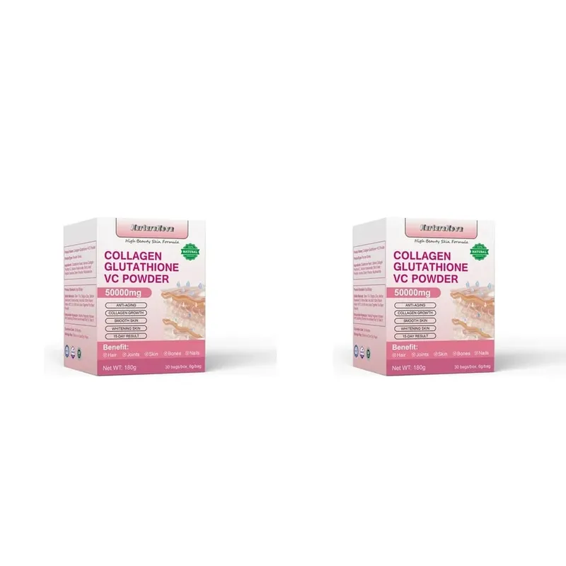 Collagen Peptides Glutathione Vitamin C Powder 30 Sachets Marine Collagen Drink Mix for Beauty Wellness Support Adults 180g