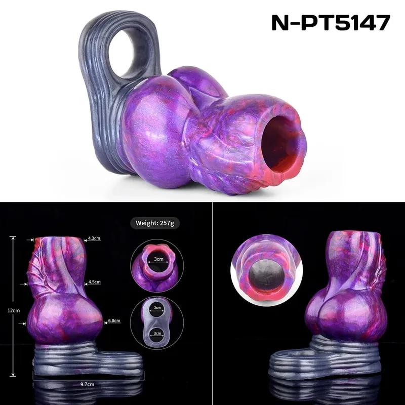 Multi-type Open-ended Fantasy Hollow Dildo Silicone Cock Sheath Male Penis Sleeve With Anti-drop Ring Adult Sex Toys 18+