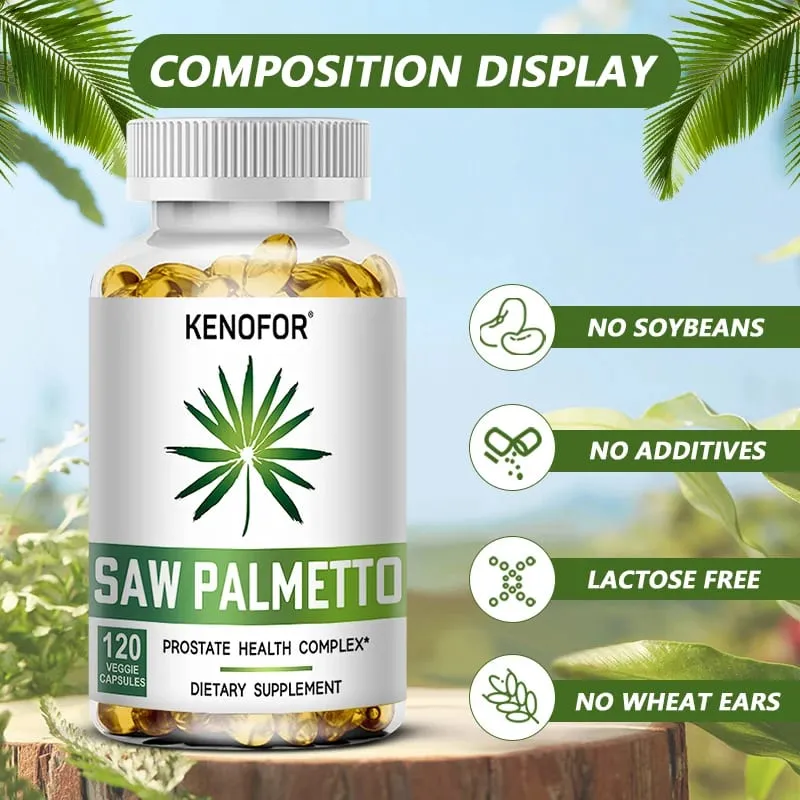 Saw Palmetto Extract Prostate Health Supplement Hair Growth Support To Help Maintain Normal Urination Frequency Vegan Capsules