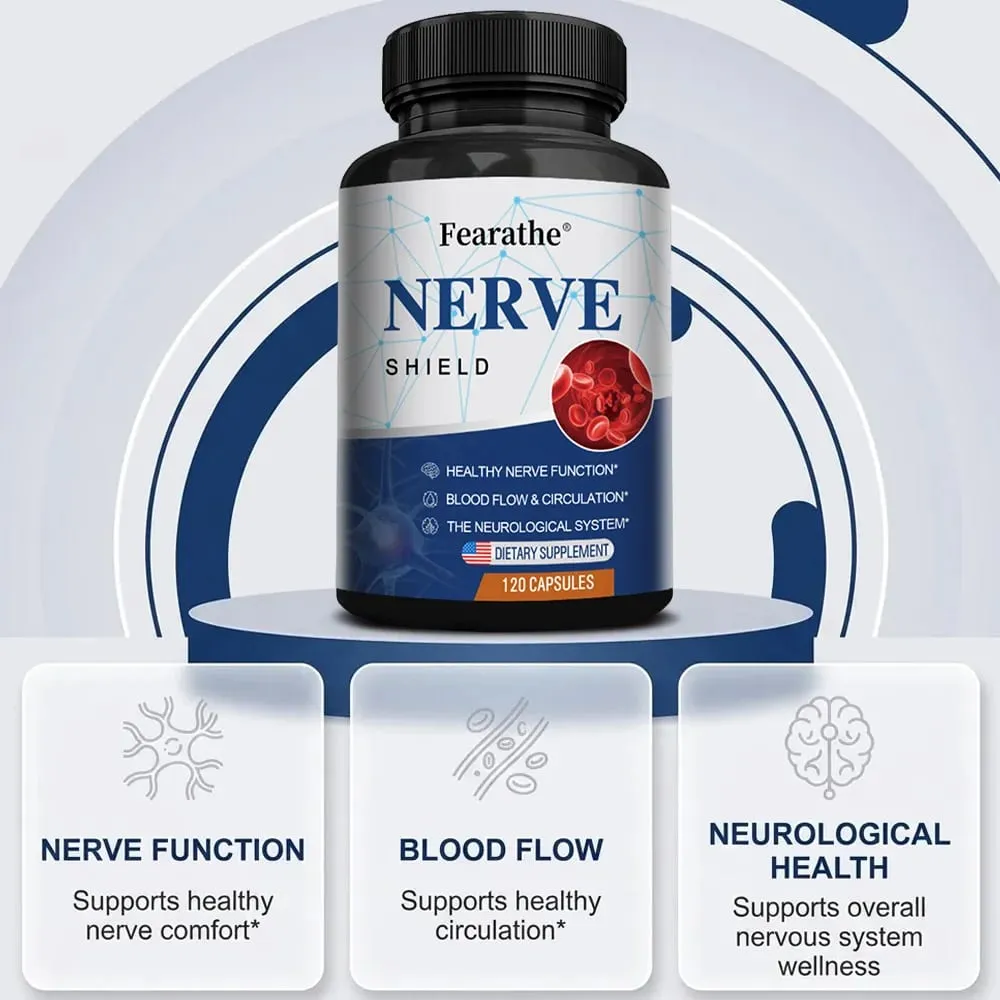 Nerve Support Supplement - B Vitamins Supports Nerve & Brain Function Neurotransmitters Blood Circulation & Joint Health