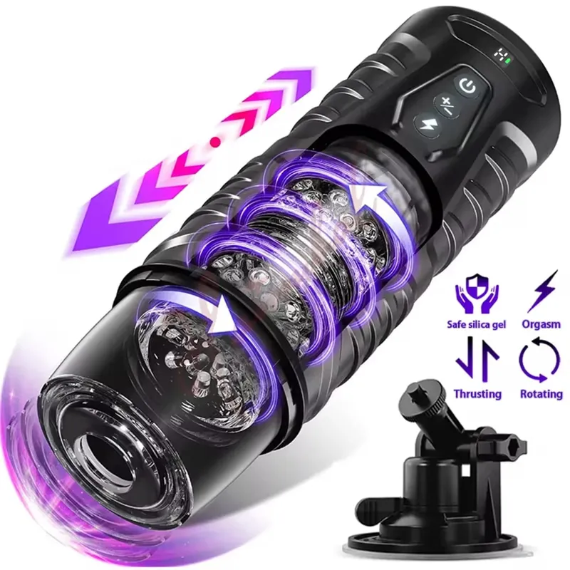 Telescópico rotativo masturbador masculino automático mastubator copo vagina masturbação equipamentos brinquedos sexuais para homens adultos suprimentos