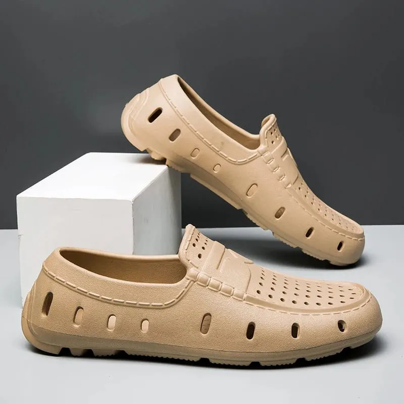 Men's Comfortable Loafers Shoes Leather Shoes Non Slip Driving Shoes Casual Shoes Eva Slippers Non-slip Shoes Big Size 46