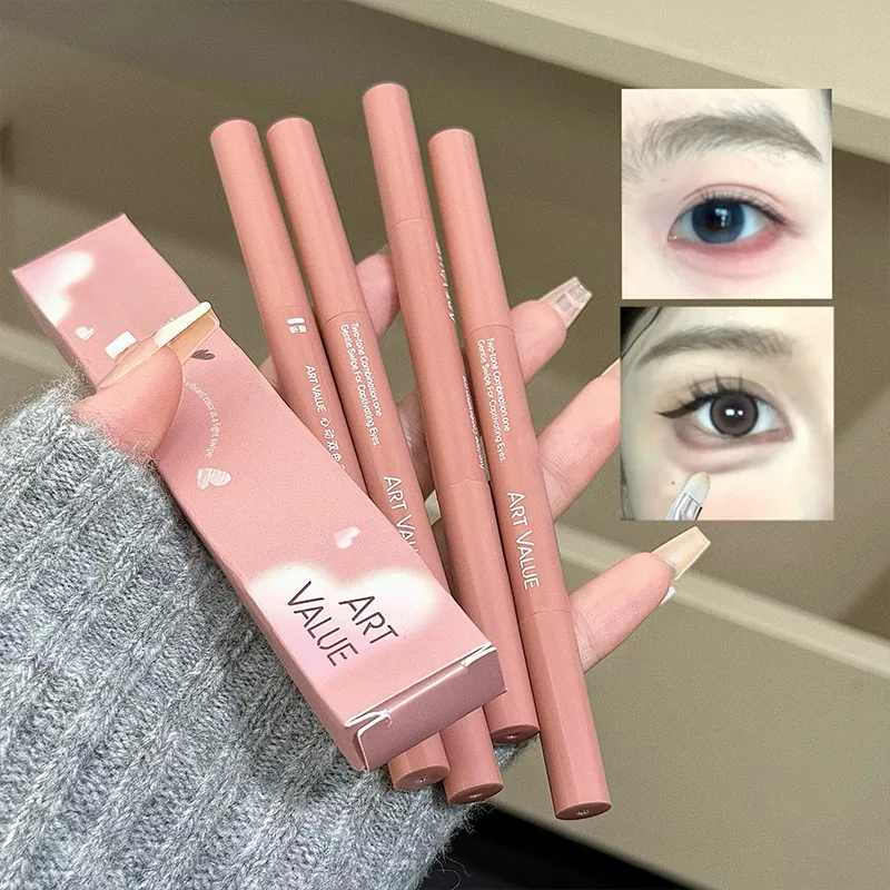 ART VALUE Two-tone Lying Silkworm Pen Under Eye Liner Brighten Shadow Makeup Pencil Nude Pink Lower Eyelid Highlighter Contour