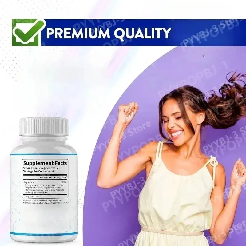 Magnesium Supplement 1000mg 7 in 1 Complex with Glycinate Citrate Malate Taurate Supports Muscle Relaxation Sleep Support 90 Ct