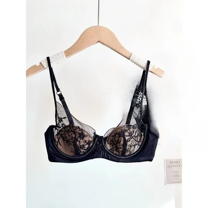Women Lace Bra Panty Set Soft Underwire Thin Cup Push‑Up Support Intimates Lingerie Suit For Small Bust 32‑38 Fashion Underwear