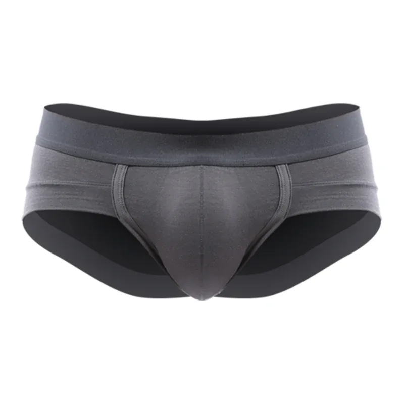 Men's Underwear, Men's Briefs, U-Shaped Pouch, Modal Breathable Summer Youth White Low-Waist Briefs