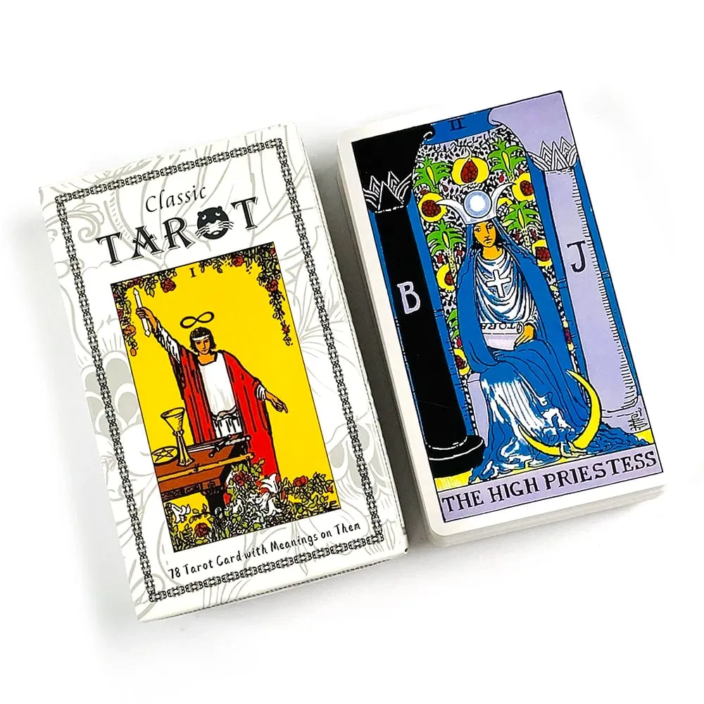 12*7CM Classic Tarot Deck A 78 Tarot Cards with Guidebook English Version Divination Board Games Cards Game for Beginners