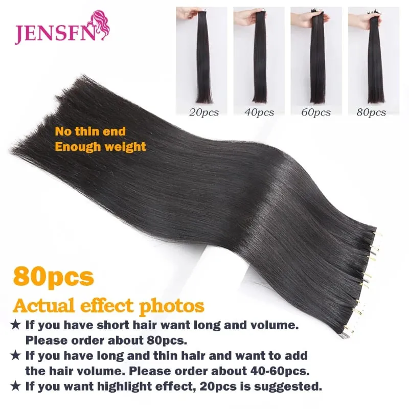 Mini Tape In Hair Extensions 100% Natural Human Hair Remy Quality Straight Seamless PU Tape Ins Brown blonde For Salon