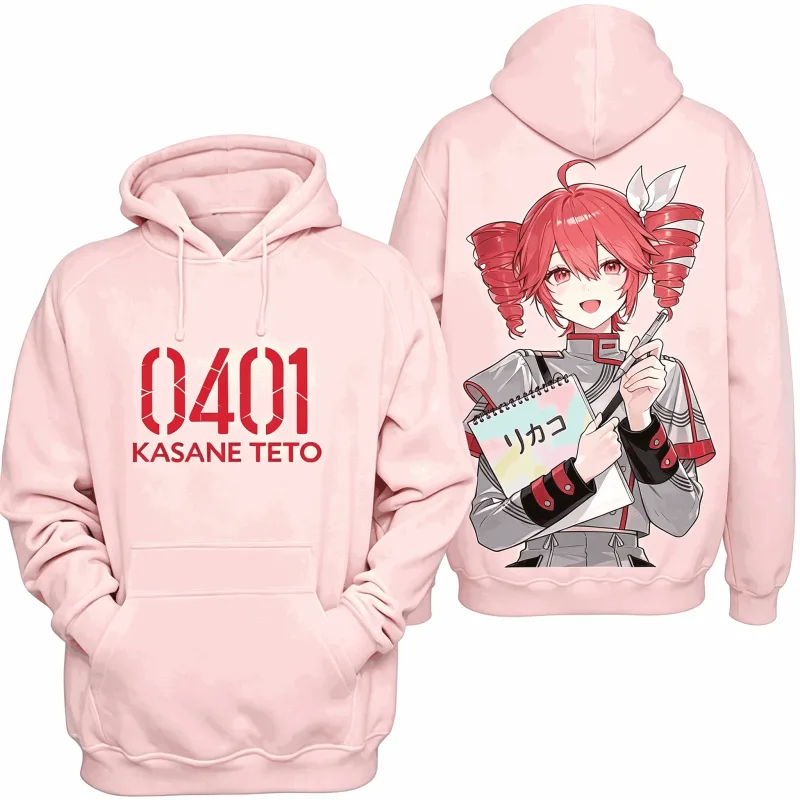 Kasane Teto Printed Oversized Unisex Vintage Loose hoodies for Men Women Fleece warm Casual Retro Fashion high quality Couples