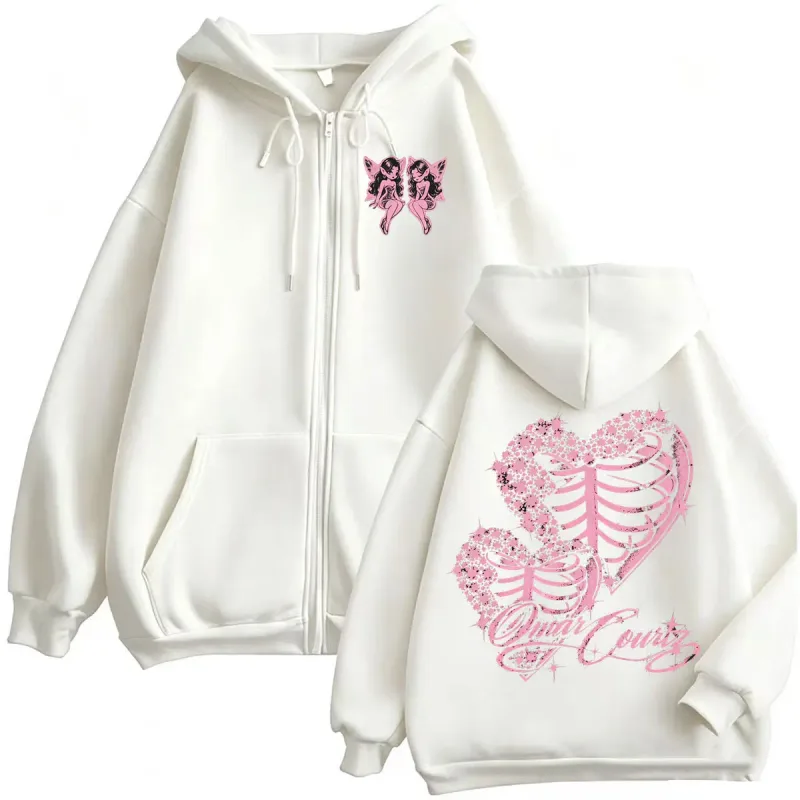 Omar Courtz Por Si Manana No Estoy Tour Zipper Hoodies Coats Men Women Fashion Aesthetic Cardigan Sweatshirts Jackets Streetwear