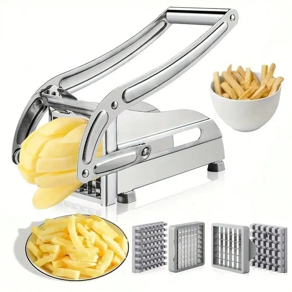 Vegetable Cutter French Fry Cutter Stainless Steel Fruit Cutter French Fry Chopper Potato Slicer Vegetable Chopper Onion Chopper Food Chopper Chopper For Potatoes Carrots Cucumbers Kitchen Supplies Kitchen Gadgets Kitchen Accessories