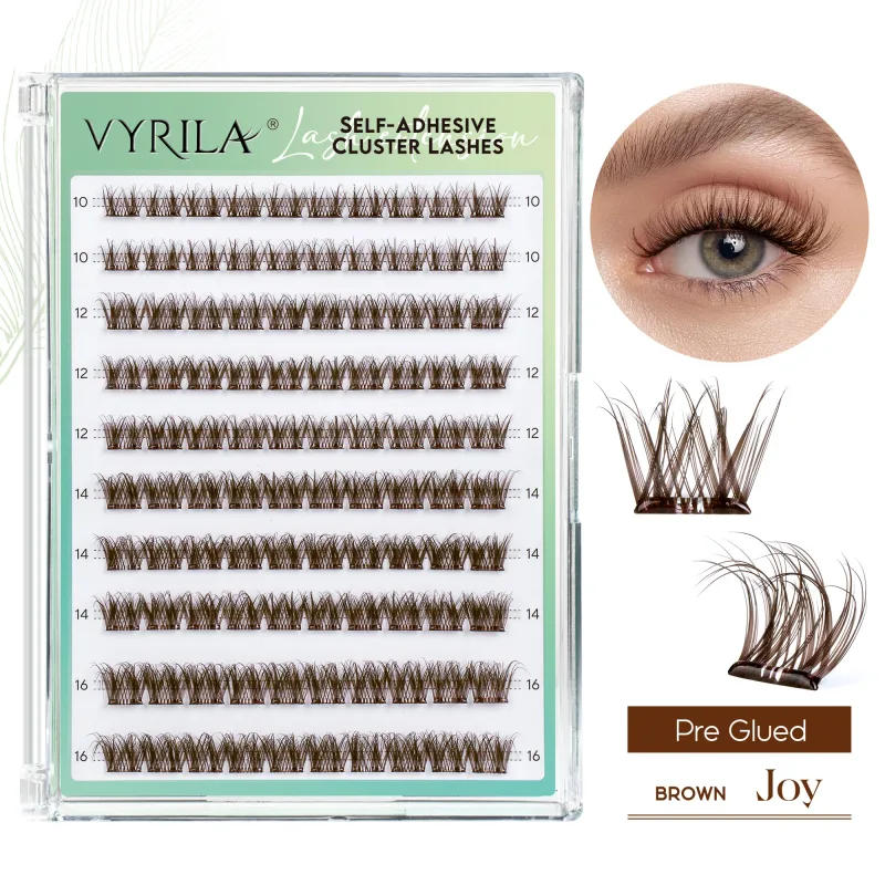 Self Adhesive Eyelashes No Glue Needed Lashes 10‑16mm Pre Glued Cluster Lashes D Curl Soft Natural Press on Lashes