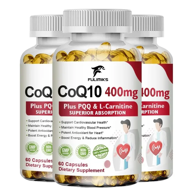 CoQ10 400mg Supplement for Heart Health with PQQ & Vitamin E Support Cardiovascular Antioxidants Heart Health & Daily Energy