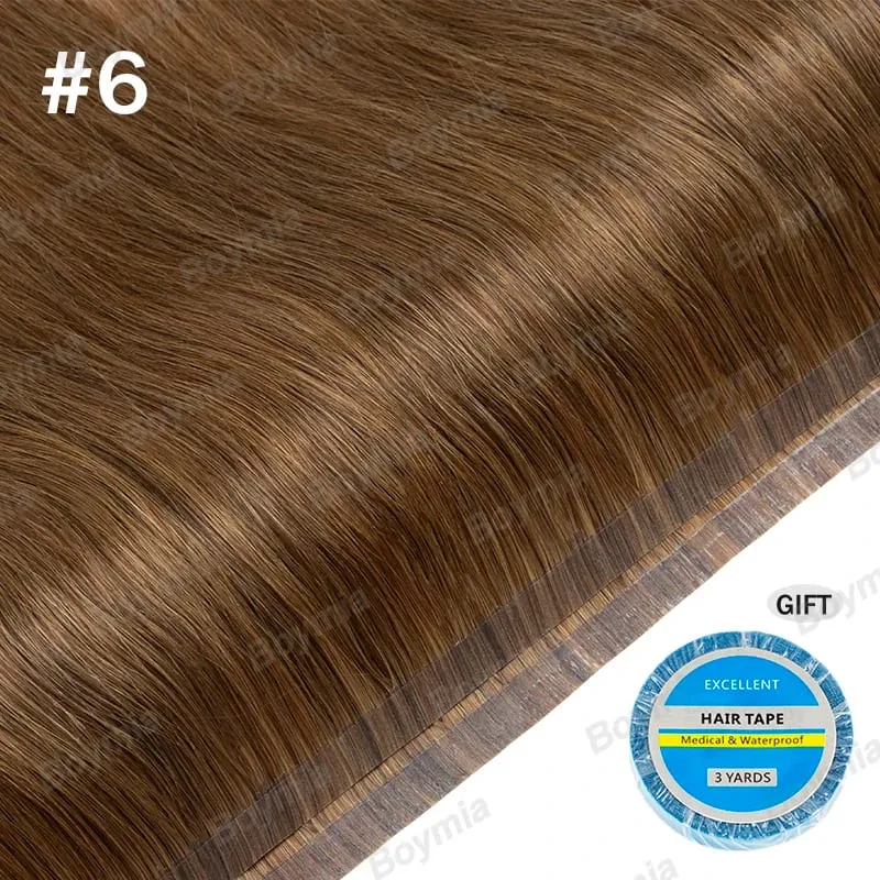 Tape In Weft Hair Extensions Human Hair PU Long Weft Tape In Hair Extensions Real Human Hair Silky Easy to Use Remy 12-20 inch