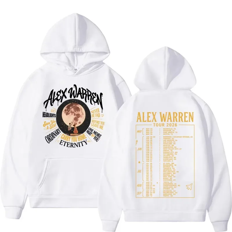 Alex Warren Moon Artwork Music Tour 2026 Hoodies Men's Women Fashion Punk Hip Hop Sweatshirt Fleece Casual Long Sleeve Pullovers