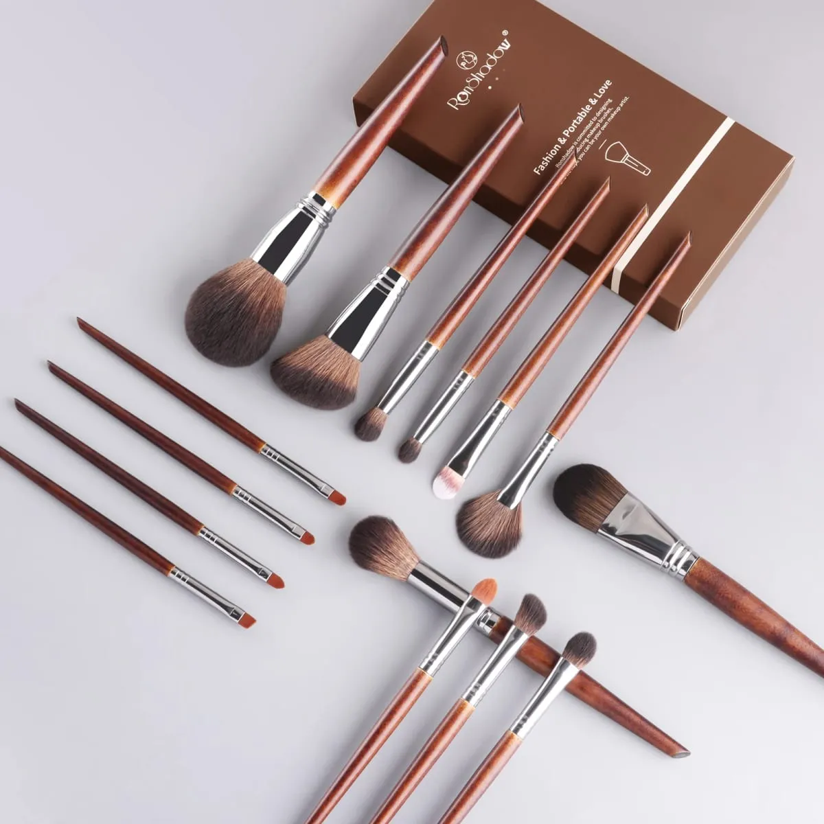 15 Piece Wood Handle Makeup Brushes With Gift Box Soft Synthetic Hair Foundation Blush Eyeshadow Contour Cosmetic Tool Set
