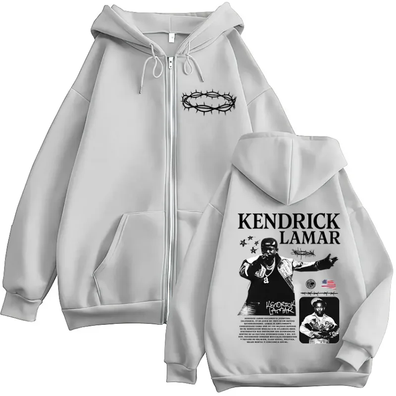 Rapper Kendrick Lamar They Not Like Us Zipper Hoodies Men Women Clothing Fashion Hip Hop Zip Up Hooded Sweatshirts Hoodie Jacket