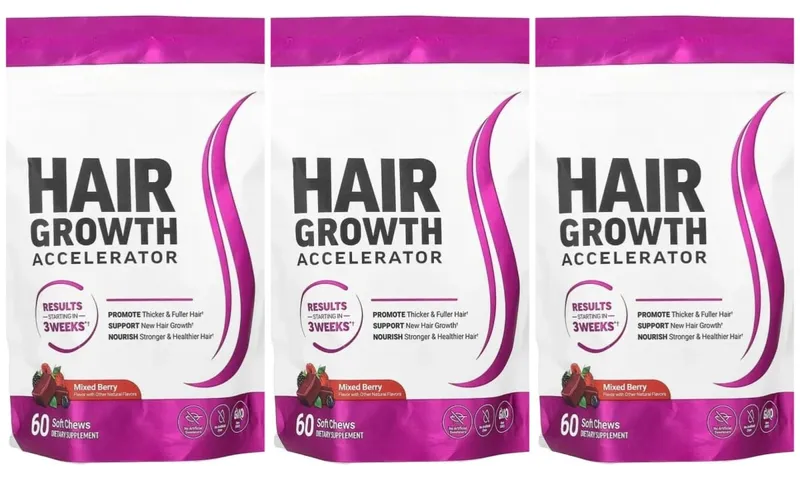 Hair Vitamin Gummies with Biotin Vitamin C E Daily Hair Care Support Nutritional Supplement Berry Flavor 60 Pieces