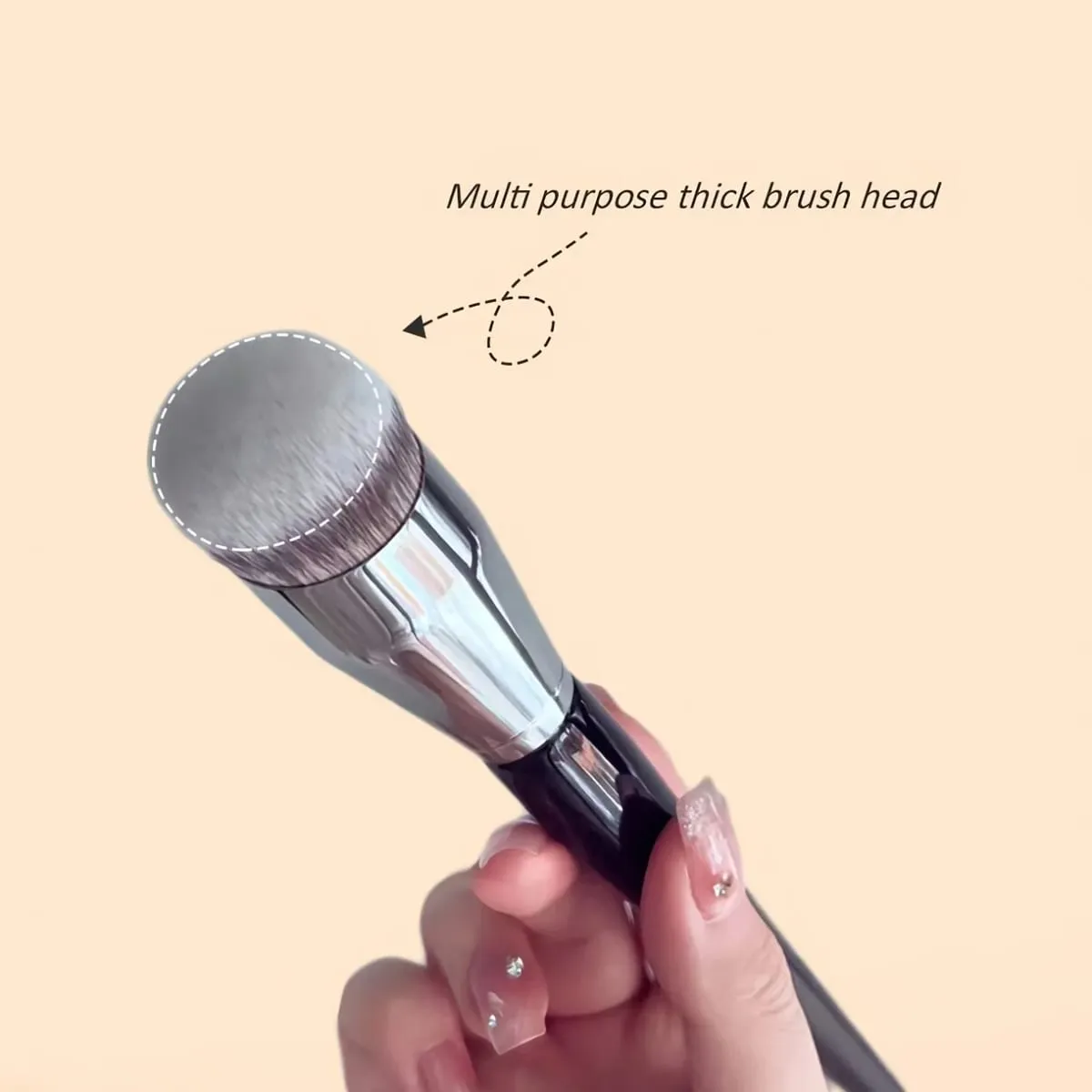 Profession Foundation Brush Round Oblique Head Soft Bristles Kabuki Brush for Contouring Dense Bristles