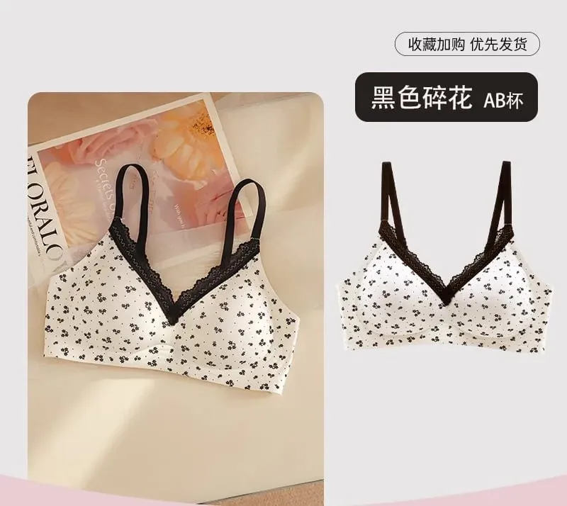 Purely desirable French-style floral lace lingerie for women with small busts designed to enhance the bust gather side breasts